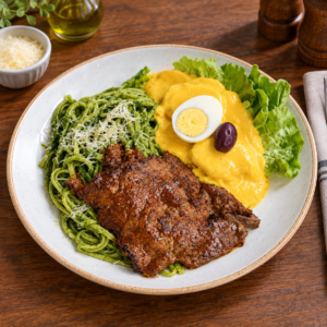 Tallarines con Bistec/Spaghetti with Steak